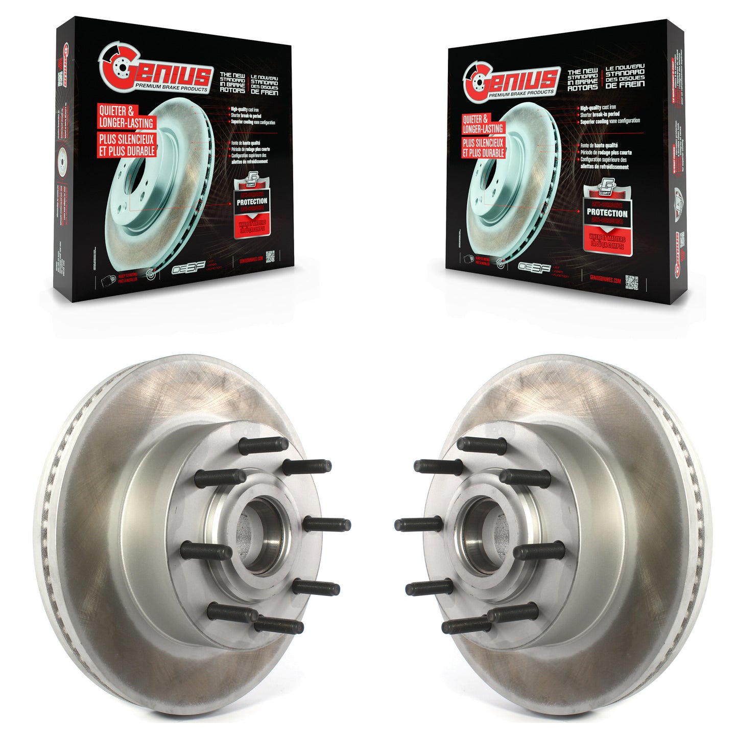 [Avant] Kit d'ensemble disque (revêtu) de frein à disque (revêtu) et moyeu pour Ford F-250 Super Duty F-350 KG-101223
