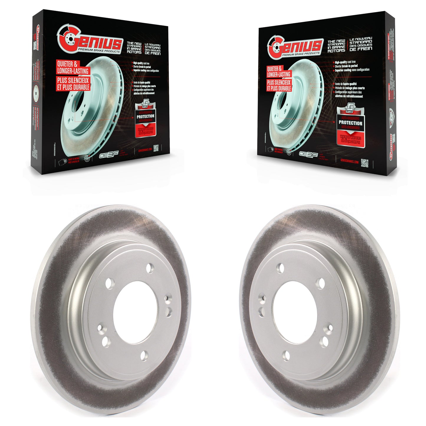 [Arrière] Kit de disque (revêtu) de frein pour Hyundai Elantra Kia Niro Ioniq Forte Veloster KG-101371