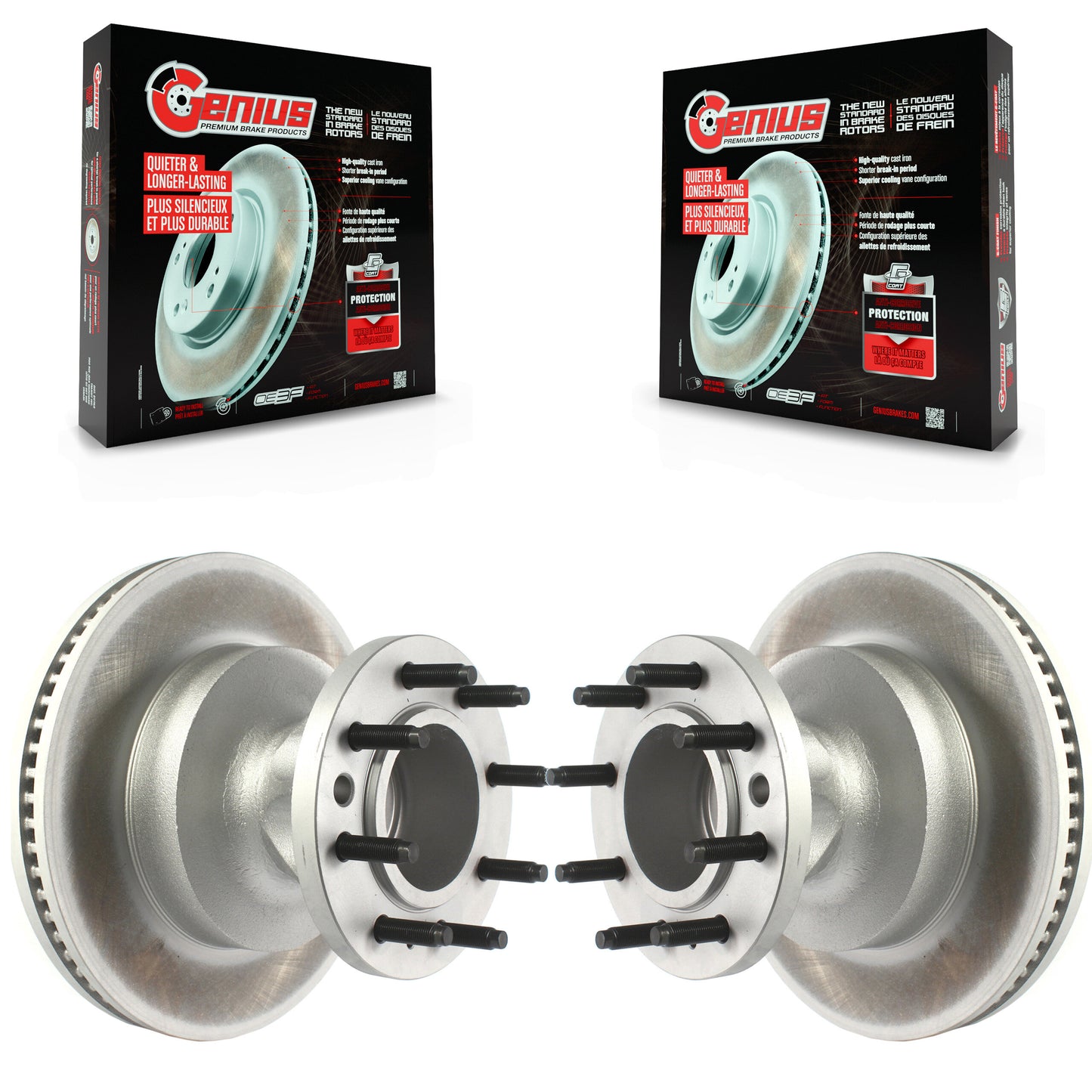 [Avant] Kit d'ensemble disque (revêtu) de frein à disque (revêtu) et moyeu pour Ford E-350 Super Duty E-450 Econoline KG-101383