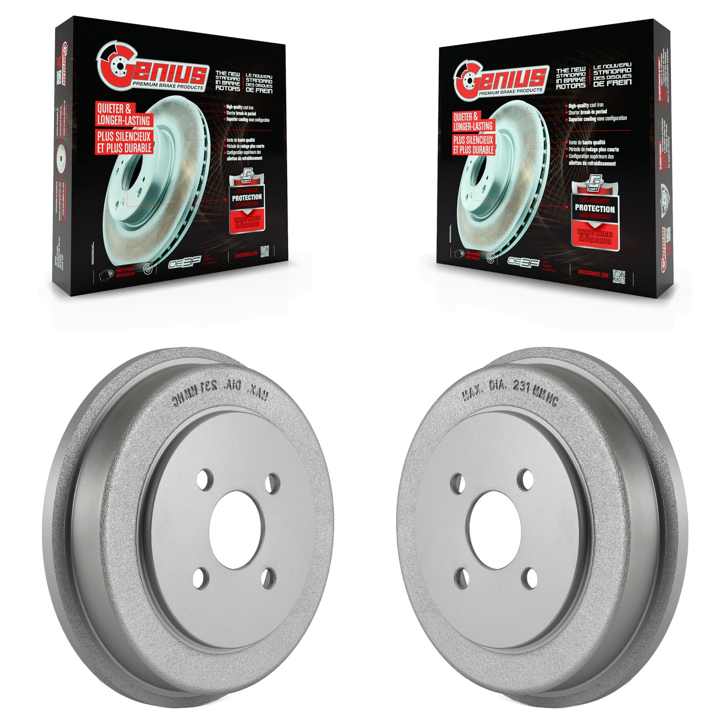 [Arrière] Kit de Tambour de frein pour Chevrolet Cobalt Saturn Ion Pontiac G5 Pursuit KG-101408