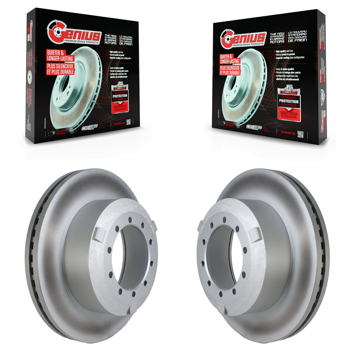 [Arrière] Kit de disque (revêtu) de frein pour Ford F-450 Super Duty F-600 F-550 KG-101663