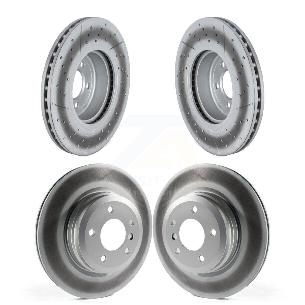 [Avant + Arrière] Kit de disque (revêtu) de frein pour 2012 BMW 335i Convertible Coupe avec Blue Painted Calipers KG-101674 par Genius