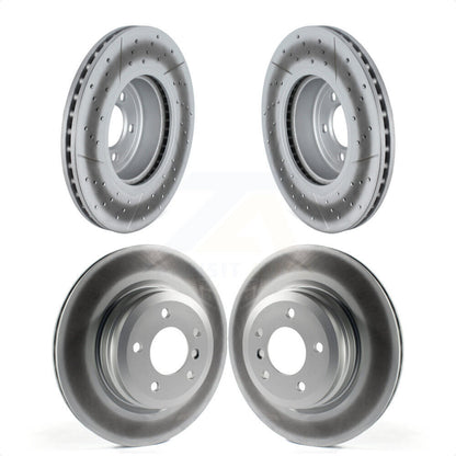 [Avant + Arrière] Kit de disque (revêtu) de frein pour 2012 BMW 335i Convertible Coupe avec Blue Painted Calipers KG-101674 par Genius