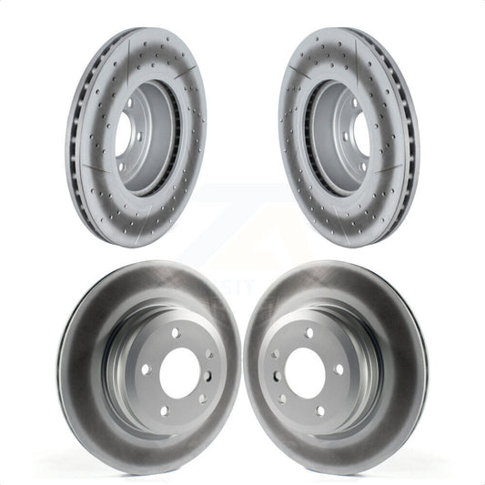 [Avant + Arrière] Kit de disque (revêtu) de frein pour 2012 BMW 335i Convertible Coupe avec Blue Painted Calipers KG-101674 par Genius