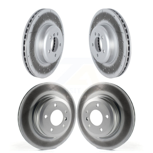 [Avant + Arrière] Kit de disque (revêtu) de frein pour 2012 BMW 335i Convertible Coupe avec Blue Painted Calipers KG-101674