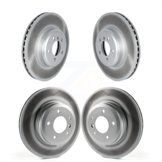 [Avant + Arrière] Kit de disque (revêtu) de frein pour 2012 BMW 335i Convertible Coupe avec Blue Painted Calipers KG-101675 par Genius