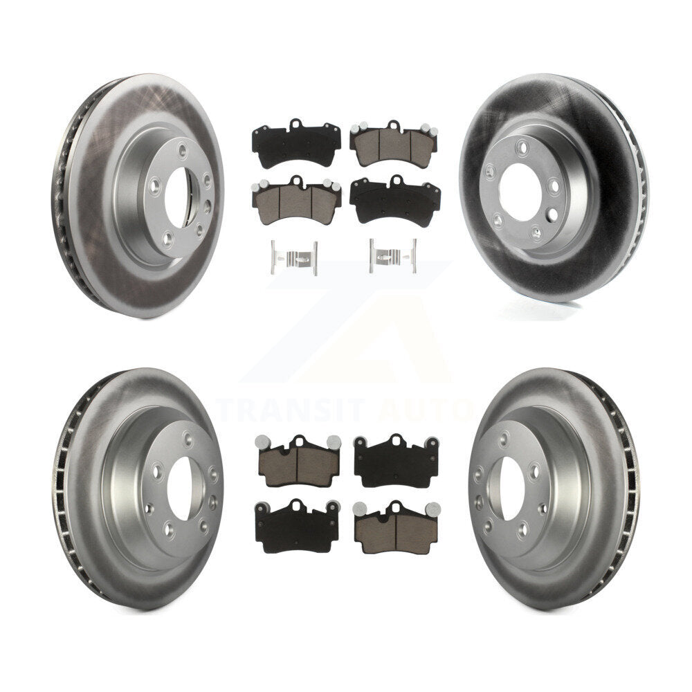 [Avant + Arrière] Kit de disque (revêtu) et plaquette (céramique) de frein pour Audi Q7 Volkswagen Touareg KGC-100002