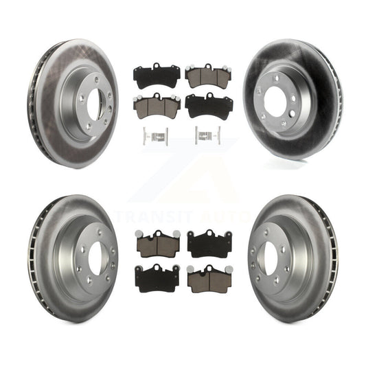 [Avant + Arrière] Kit de disque (revêtu) et plaquette (céramique) de frein pour Audi Q7 Volkswagen Touareg KGC-100002