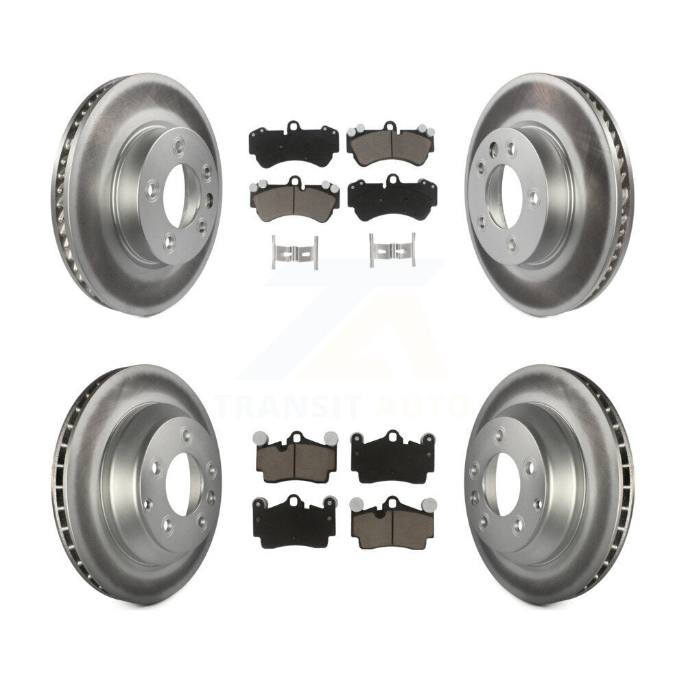 [Avant + Arrière] Kit de disque (revêtu) et plaquette (céramique) de frein pour 2004-2005 Volkswagen Touareg avec 330mm Diameter Rotor KGC-100003