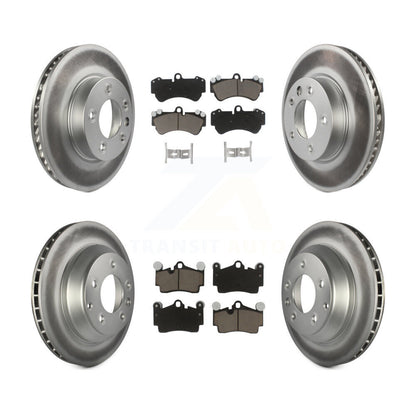 [Avant + Arrière] Kit de disque (revêtu) et plaquette (céramique) de frein pour 2004-2005 Volkswagen Touareg avec 330mm Diameter Rotor KGC-100003