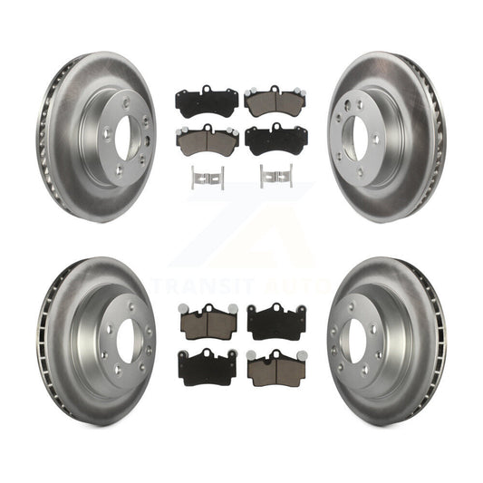 [Avant + Arrière] Kit de disque (revêtu) et plaquette (céramique) de frein pour 2004-2005 Volkswagen Touareg avec 330mm Diameter Rotor KGC-100003