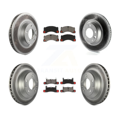 [Avant + Arrière] Kit de disque (revêtu) et plaquette (céramique) de frein pour Porsche Cayenne KGC-100004