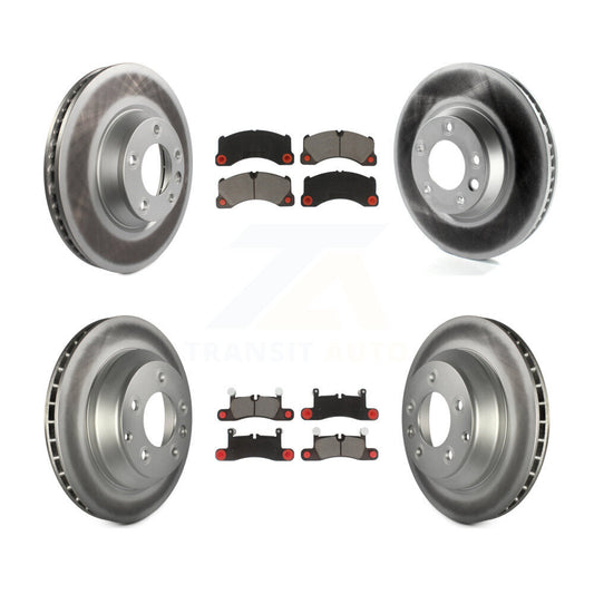 [Avant + Arrière] Kit de disque (revêtu) et plaquette (céramique) de frein pour Porsche Cayenne KGC-100004