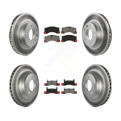 [Avant + Arrière] Kit de disque (revêtu) et plaquette (céramique) de frein pour 2016-2017 Volkswagen Touareg KGC-100005 par Transit Auto