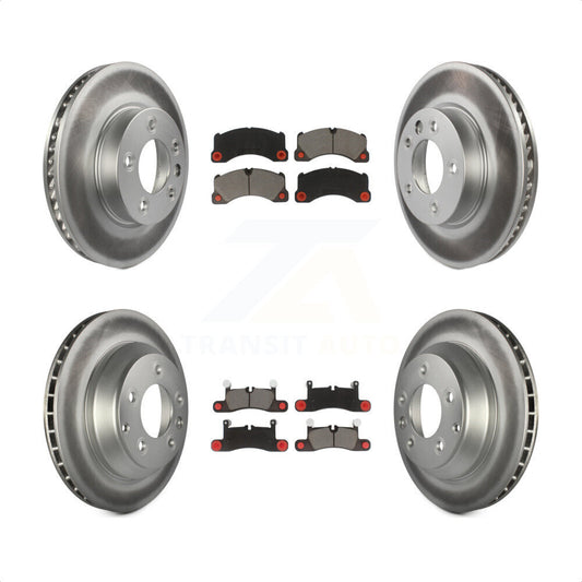 [Avant + Arrière] Kit de disque (revêtu) et plaquette (céramique) de frein pour 2016-2017 Volkswagen Touareg KGC-100005 par Transit Auto