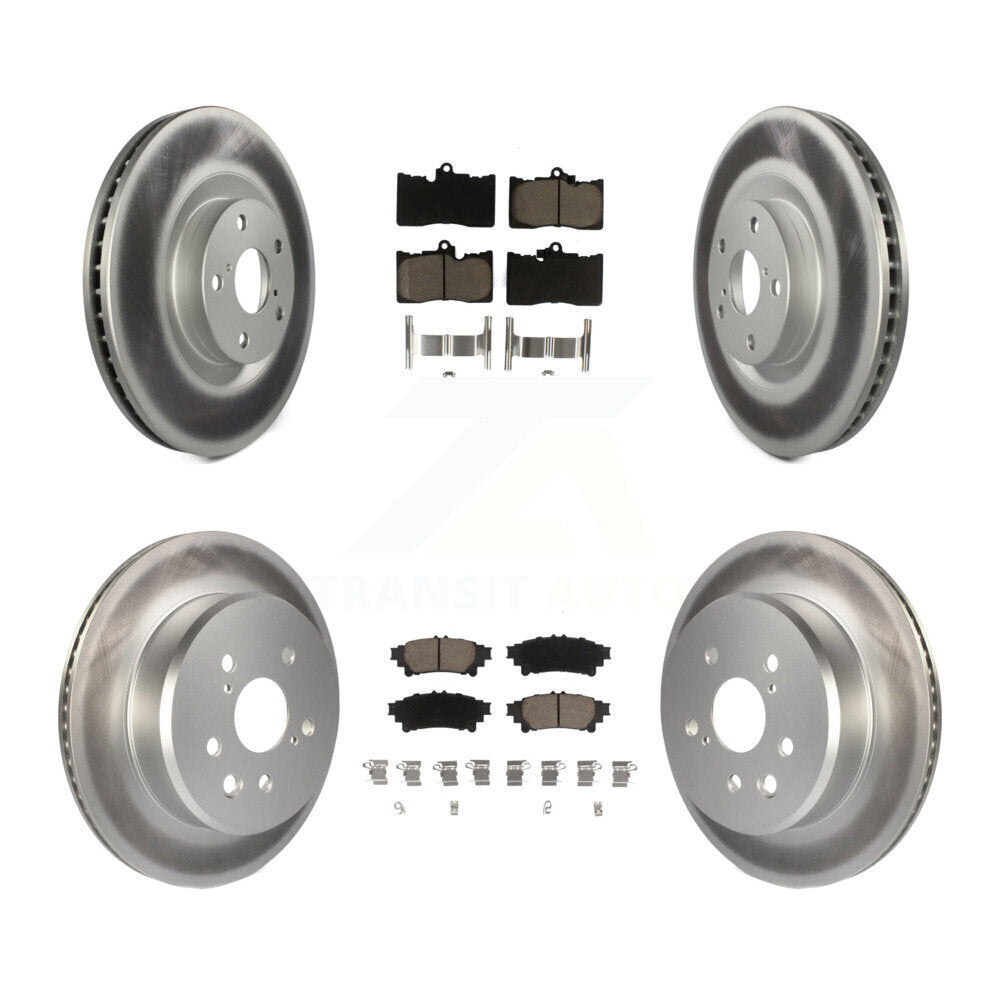 [Avant + Arrière] Kit de disque (revêtu) et plaquette (céramique) de frein pour Lexus GS350 IS300 IS350 RC350 IS200t RC300 RC200t GS300 GS200t GS450h KGC-100007