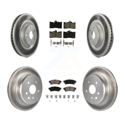 [Avant + Arrière] Kit de disque (revêtu) et plaquette (céramique) de frein pour Lexus GS350 IS300 IS350 RC350 IS200t RC300 RC200t GS300 GS200t GS450h KGC-100007