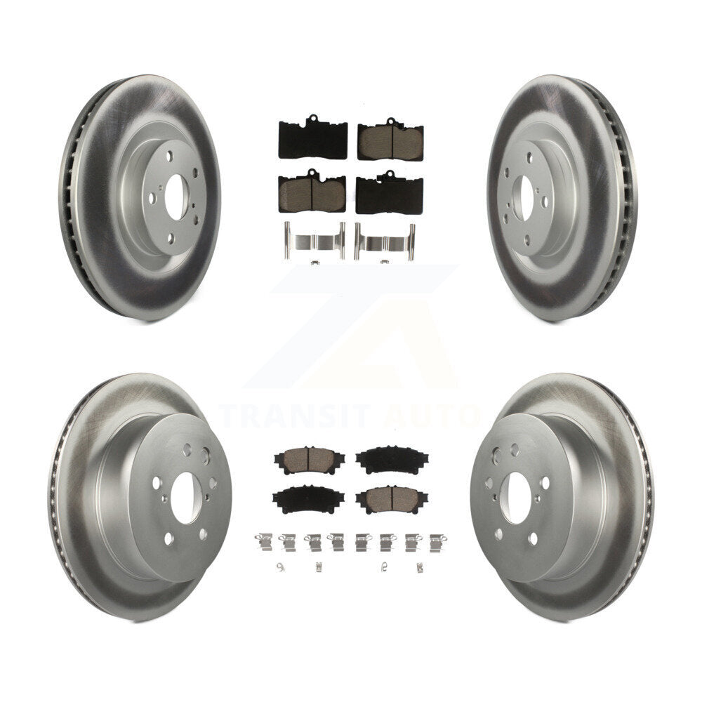 [Avant + Arrière] Kit de disque (revêtu) et plaquette (céramique) de frein pour 2014-2015 Lexus IS350 C F Sport KGC-100009
