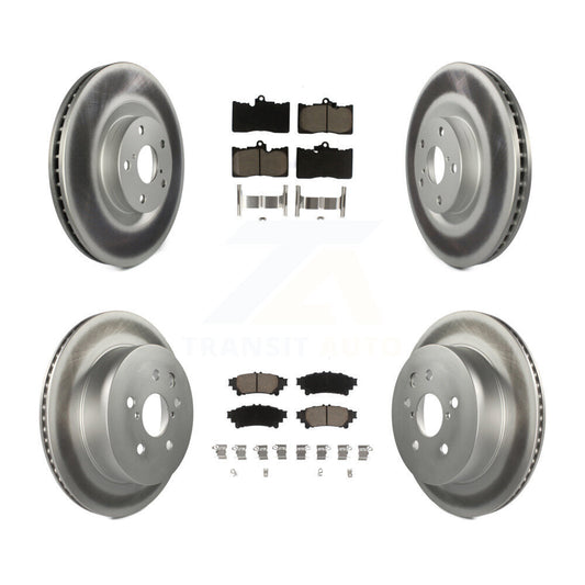 [Avant + Arrière] Kit de disque (revêtu) et plaquette (céramique) de frein pour 2014-2015 Lexus IS350 C F Sport KGC-100009