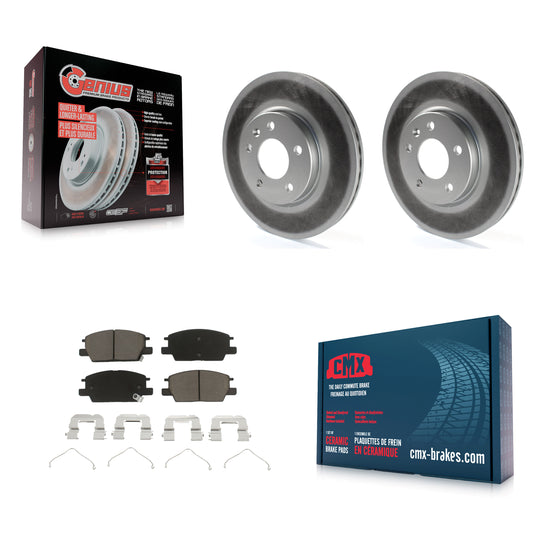 [Avant] Kit de disque (revêtu) et plaquette (céramique) de frein pour Chevrolet Equinox Malibu GMC Terrain Buick LaCrosse Regal Sportback TourX KGC-100025