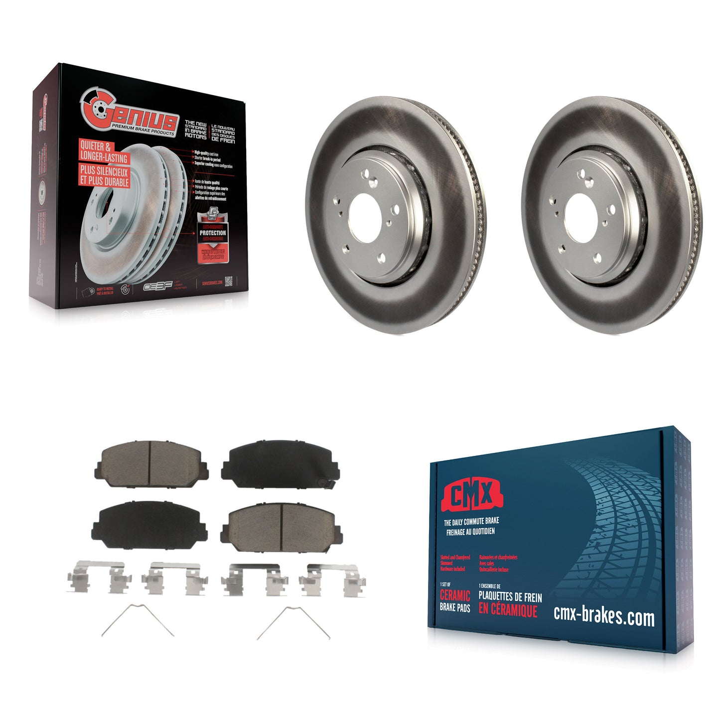 [Avant] Kit de disque (revêtu) et plaquette (céramique) de frein pour Honda Civic Accord Acura ILX KGC-100028