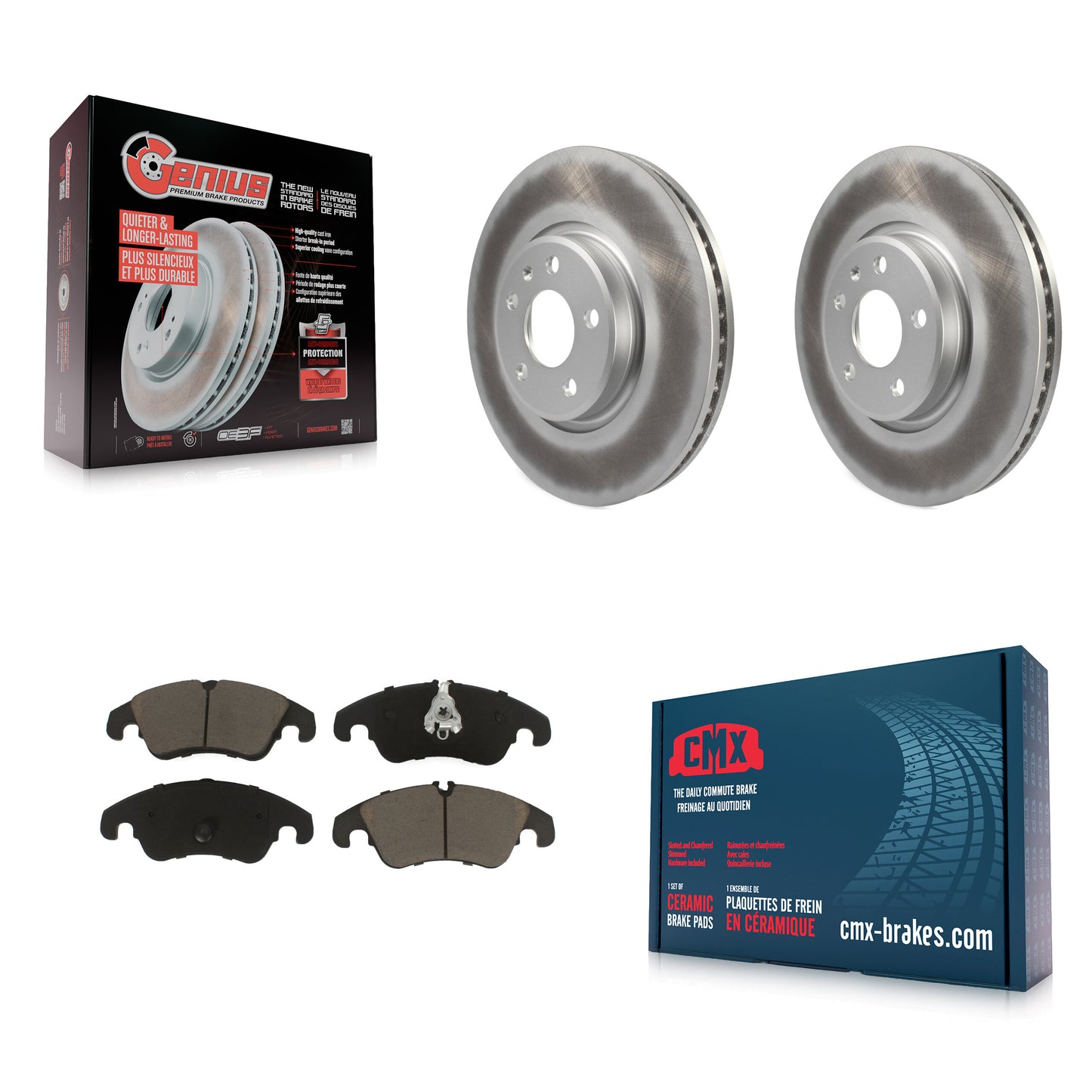 [Avant] Kit de disque (revêtu) et plaquette (céramique) de frein pour Audi A4 Q5 A5 Quattro A7 allroad A6 S5 KGC-100043