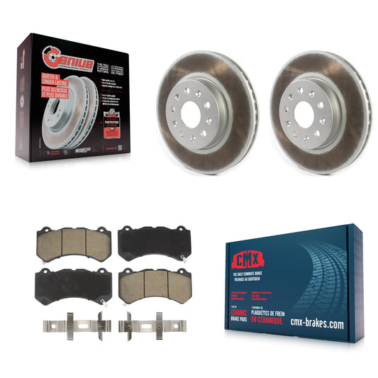 [Avant] Kit de disque (revêtu) et plaquette (céramique) de frein pour 2019-2020 Chevrolet Camaro LT LS avec 6 Piston Brembo Calipers KGC-100053