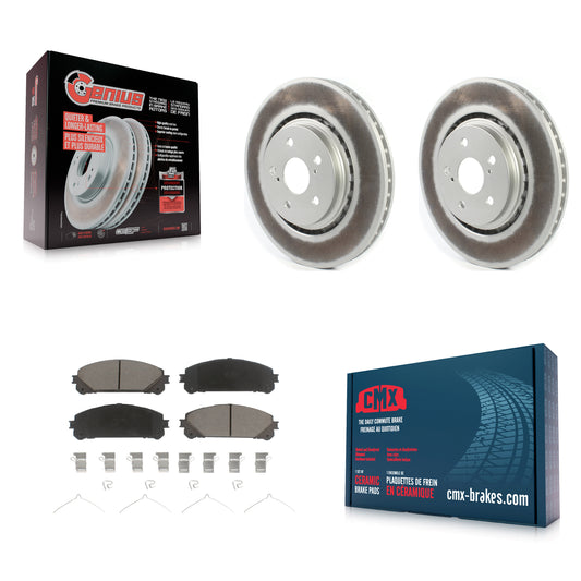 [Avant] Kit de disque (revêtu) et plaquette (céramique) de frein pour Lexus RX350 RX450h Toyota RX350L Camry RX450hL Avalon Crown NX250 NX350 NX350h KGC-100069