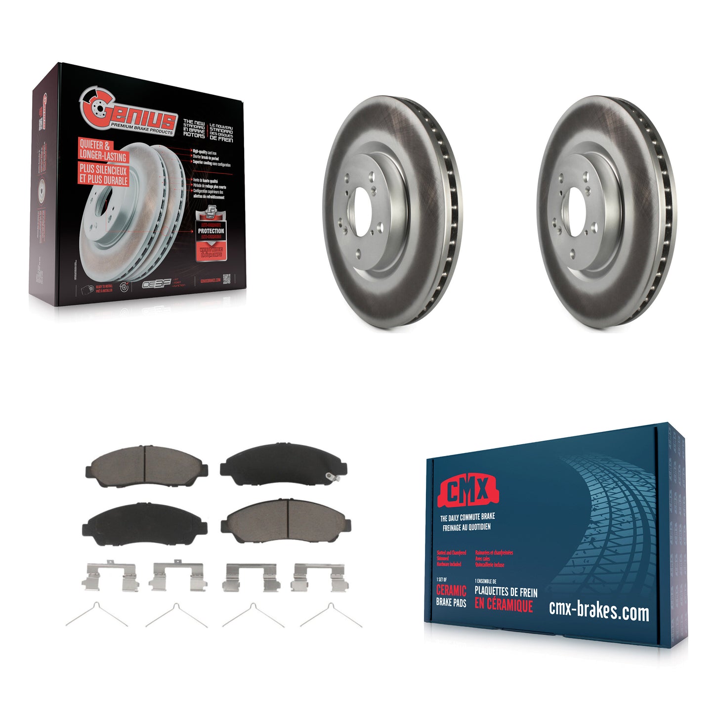 [Avant] Kit de disque (revêtu) et plaquette (céramique) de frein pour Honda Pilot Acura MDX RLX ZDX KGC-100080