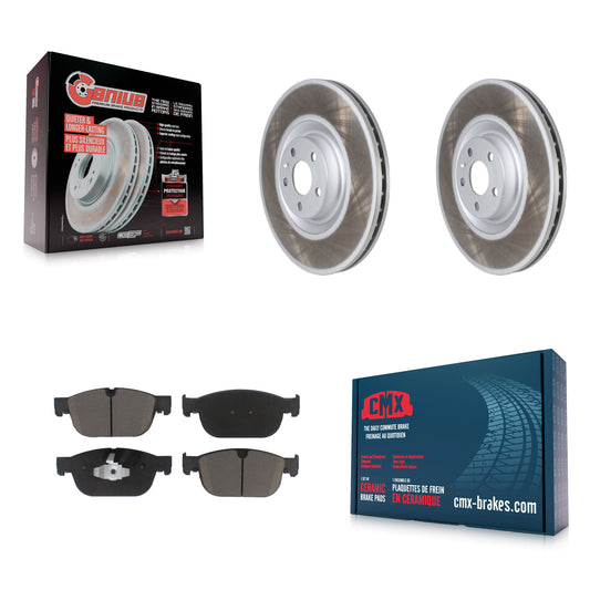[Avant] Kit de disque (revêtu) et plaquette (céramique) de frein pour 2016-2019 Volvo XC90 avec 366mm Diameter Rotor KGC-100082