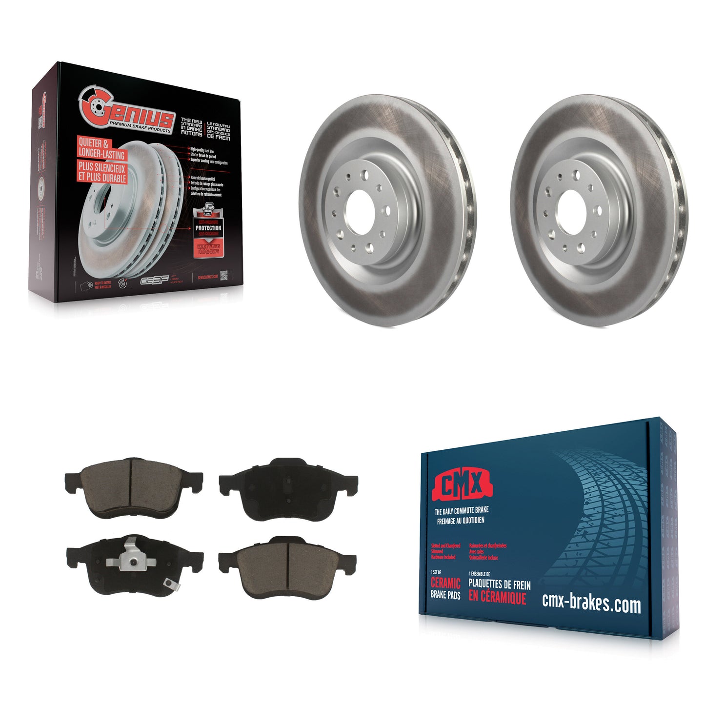 [Avant] Kit de disque (revêtu) et plaquette (céramique) de frein pour 2014-2020 Fiat 500L KGC-100091