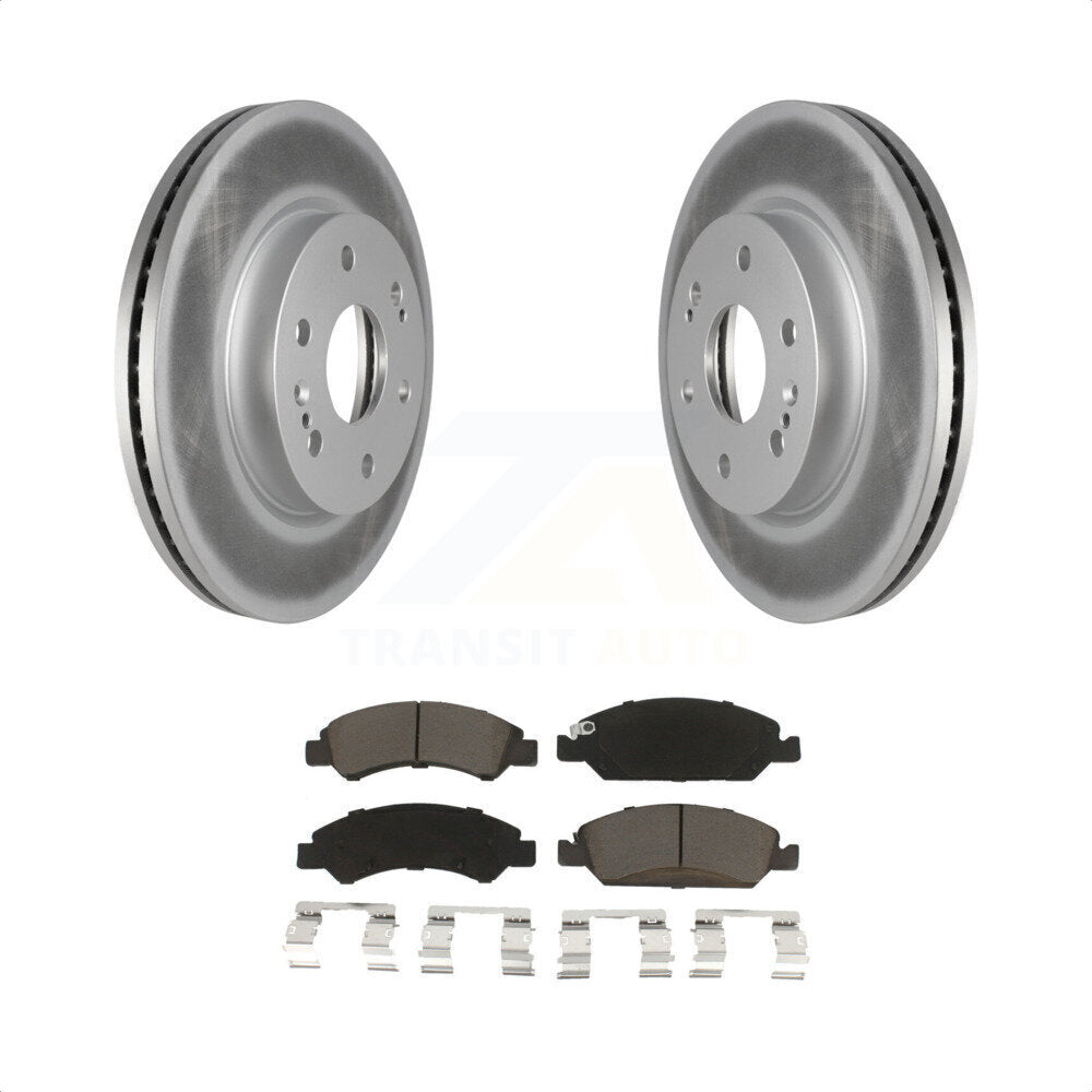 [Avant] Kit de disque (revêtu) et plaquette (céramique) de frein pour 2019 Chevrolet Silverado 1500 LD avec 4 Piston Caliper KGC-100098 par Transit Auto