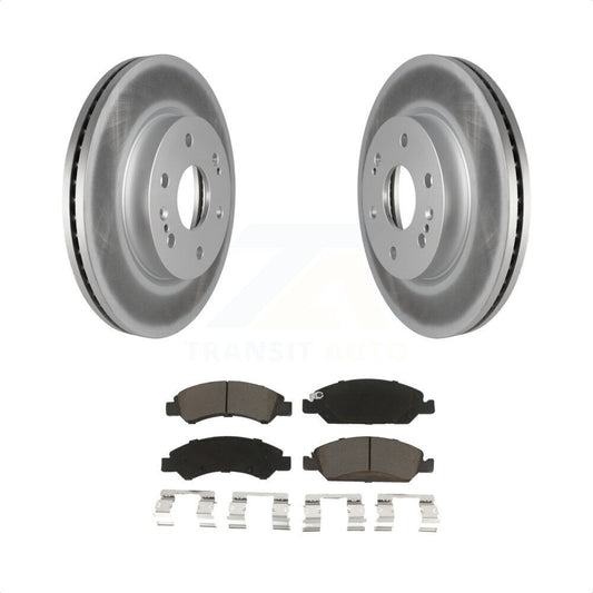 [Avant] Kit de disque (revêtu) et plaquette (céramique) de frein pour 2019 Chevrolet Silverado 1500 LD avec 4 Piston Caliper KGC-100098 par Transit Auto