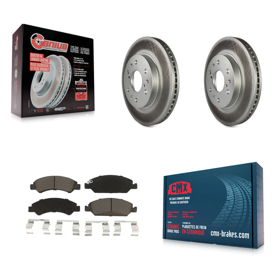 [Avant] Kit de disque (revêtu) et plaquette (céramique) de frein pour Chevrolet Silverado 1500 GMC Sierra Tahoe Cadillac Yukon Suburban Escalade XL Classic XTS Avalanche ESV Express LD EXT Savana KGC-100099