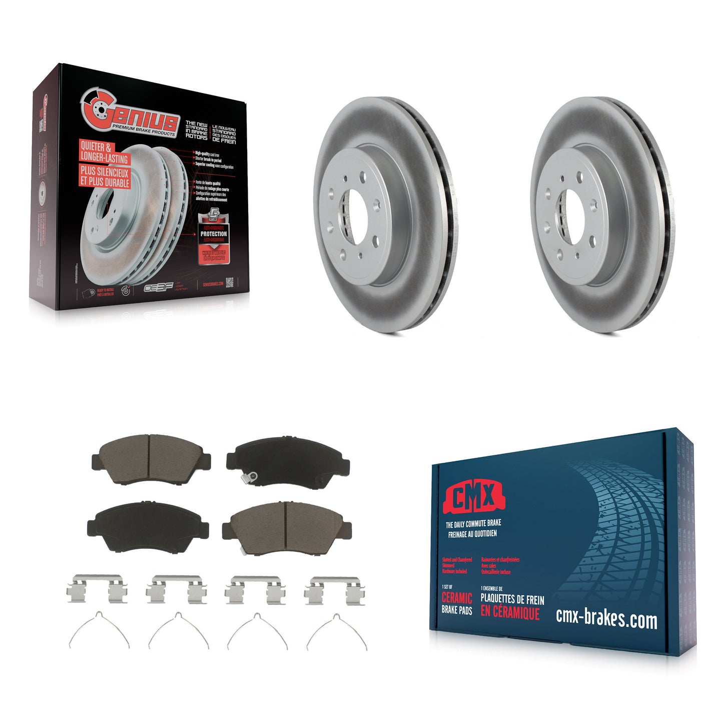 [Avant] Kit de disque (revêtu) et plaquette (céramique) de frein pour 2015-2020 Honda Fit KGC-100108