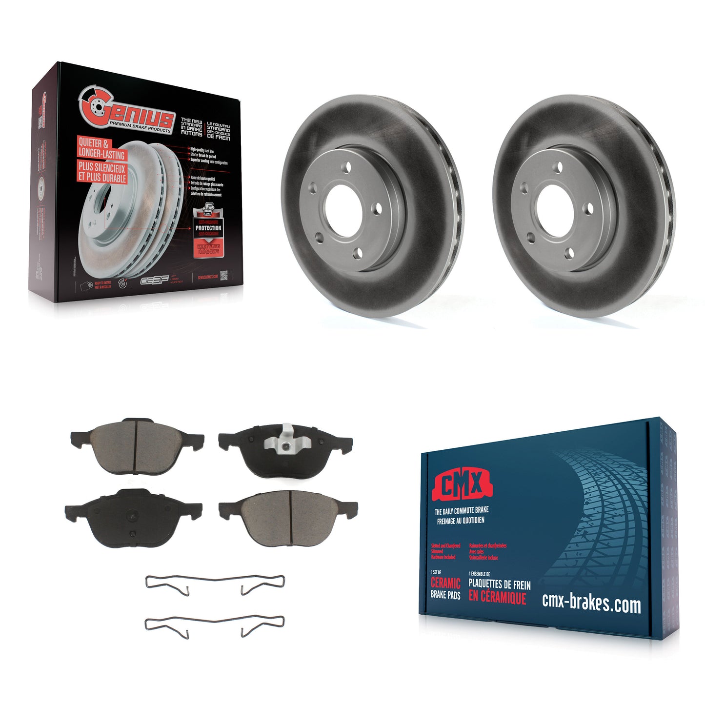 [Avant] Kit de disque (revêtu) et plaquette (céramique) de frein pour Ford Focus C-Max KGC-100115