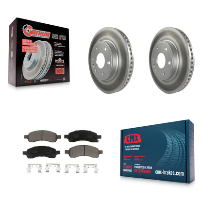 [Avant] Kit de disque (revêtu) et plaquette (céramique) de frein pour Chevrolet Traverse GMC Acadia Buick Enclave Saturn Outlook Limited KGC-100117
