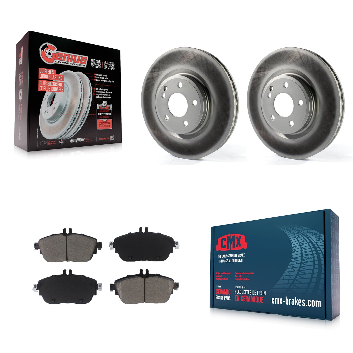 [Avant] Kit de disque (revêtu) et plaquette (céramique) de frein pour Mercedes-Benz GLA250 CLA250 INFINITI QX30 B Electric Drive B250 KGC-100119