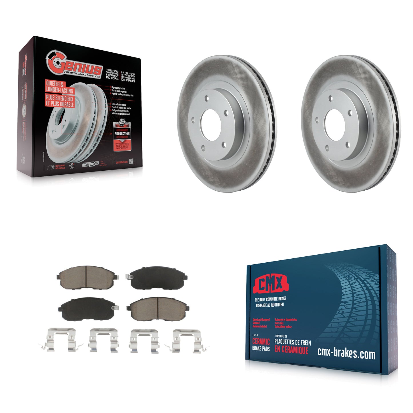 [Avant] Kit de disque (revêtu) et plaquette (céramique) de frein pour Nissan Altima Maxima INFINITI I35 KGC-100123