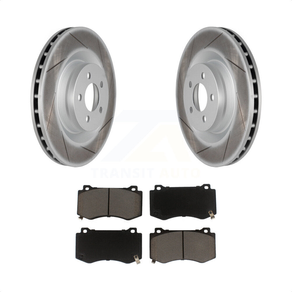 [Avant] Kit de disque (revêtu) et plaquette (céramique) de frein pour Dodge Charger Chrysler 300 Challenger Magnum KGC-100126 par Transit Auto