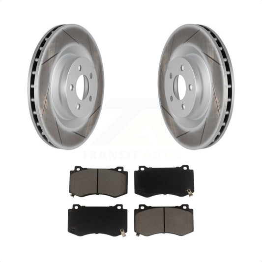 [Avant] Kit de disque (revêtu) et plaquette (céramique) de frein pour Dodge Charger Chrysler 300 Challenger Magnum KGC-100126 par Transit Auto