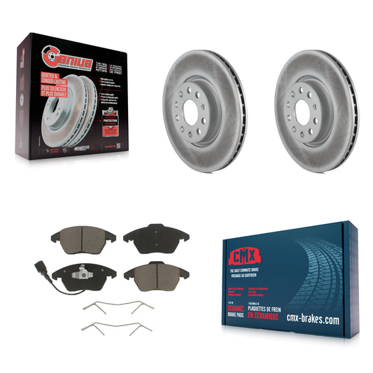 [Avant] Kit de disque (revêtu) et plaquette (céramique) de frein pour Volkswagen Jetta Beetle CC Passat GTI Eos Audi A3 TT Quattro Golf KGC-100141