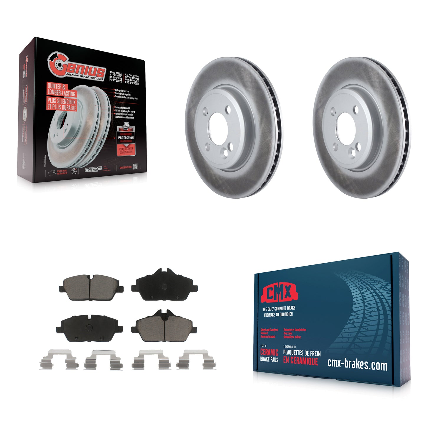 [Avant] Kit de disque (revêtu) et plaquette (céramique) de frein pour 2007-2015 Mini Cooper avec 280mm Diameter Rotor KGC-100145