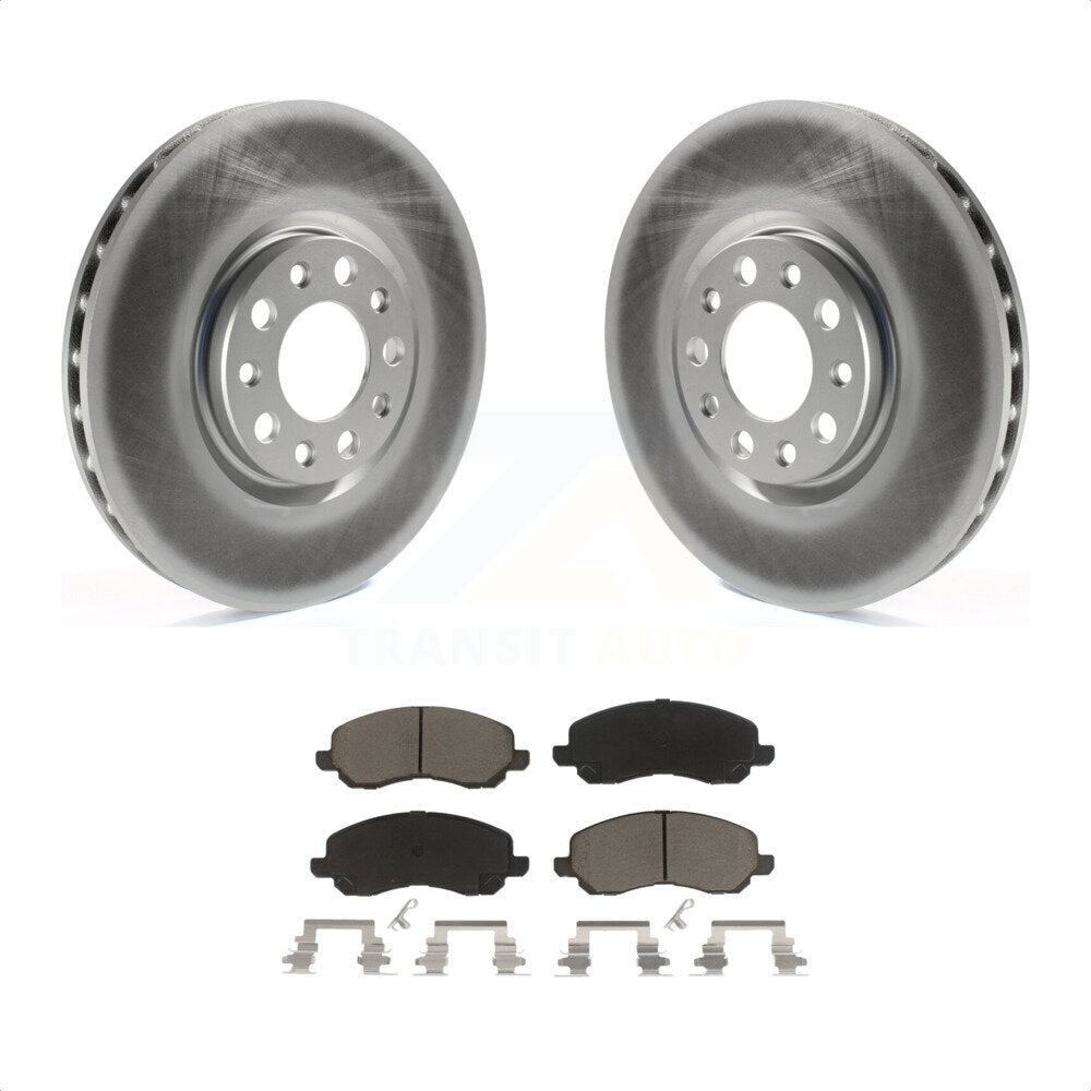 [Avant] Kit de disque (revêtu) et plaquette (céramique) de frein pour 2017 Jeep Compass avec 305mm Diameter Rotor KGC-100150 par Transit Auto