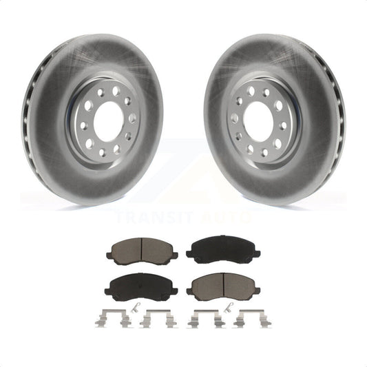 [Avant] Kit de disque (revêtu) et plaquette (céramique) de frein pour 2017 Jeep Compass avec 305mm Diameter Rotor KGC-100150 par Transit Auto