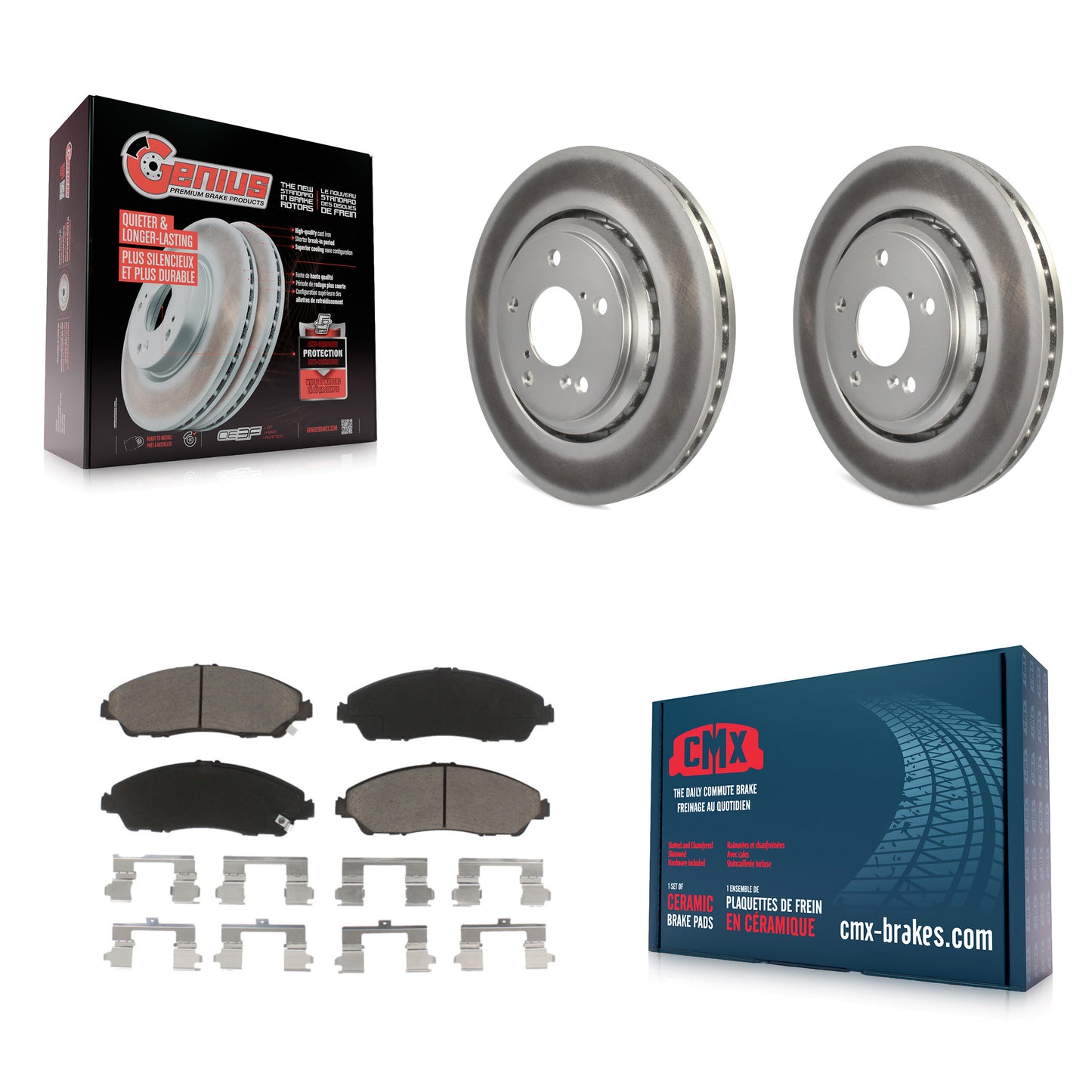 [Avant] Kit de disque (revêtu) et plaquette (céramique) de frein pour Honda Pilot Acura MDX Ridgeline KGC-100159
