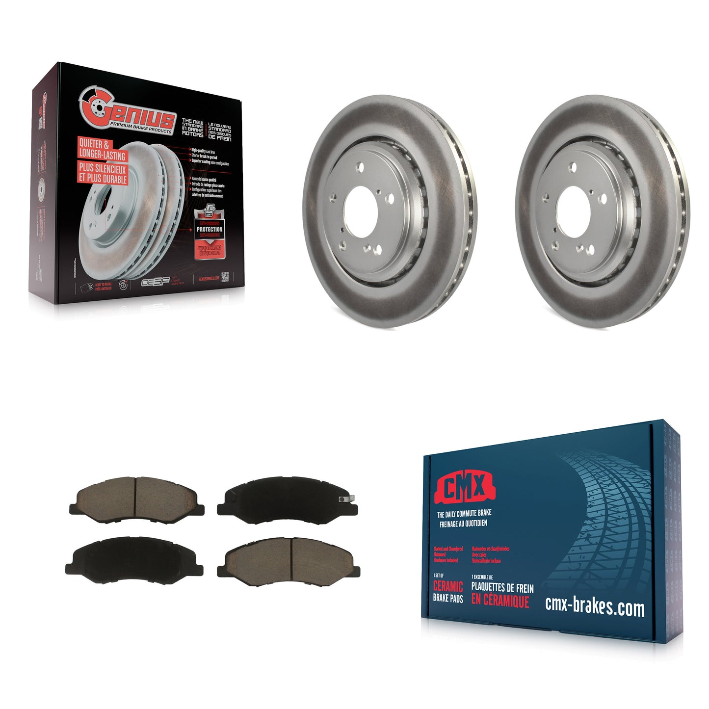[Avant] Kit de disque (revêtu) et plaquette (céramique) de frein pour 2018-2023 Honda Odyssey KGC-100160