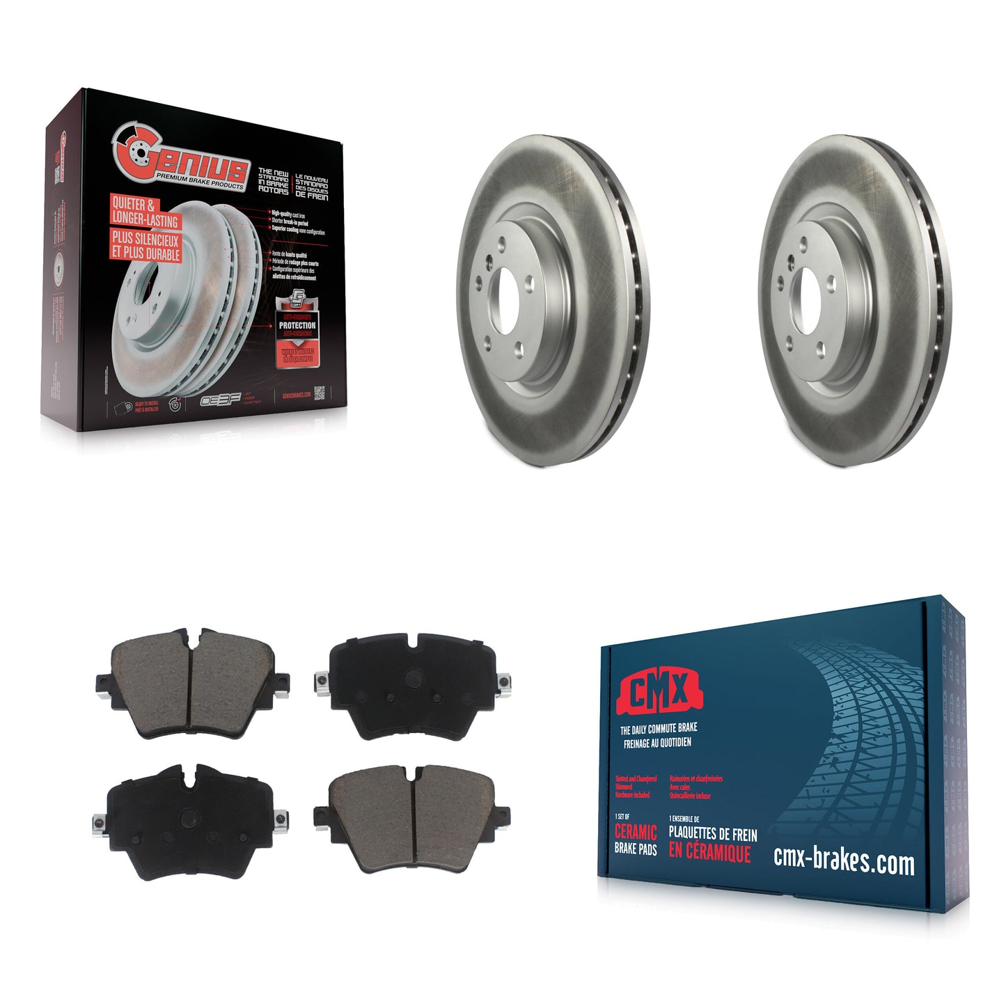 [Avant] Kit de disque (revêtu) et plaquette (céramique) de frein pour BMW X1 Mini Cooper Countryman X2 228i xDrive Gran Coupe KGC-100168