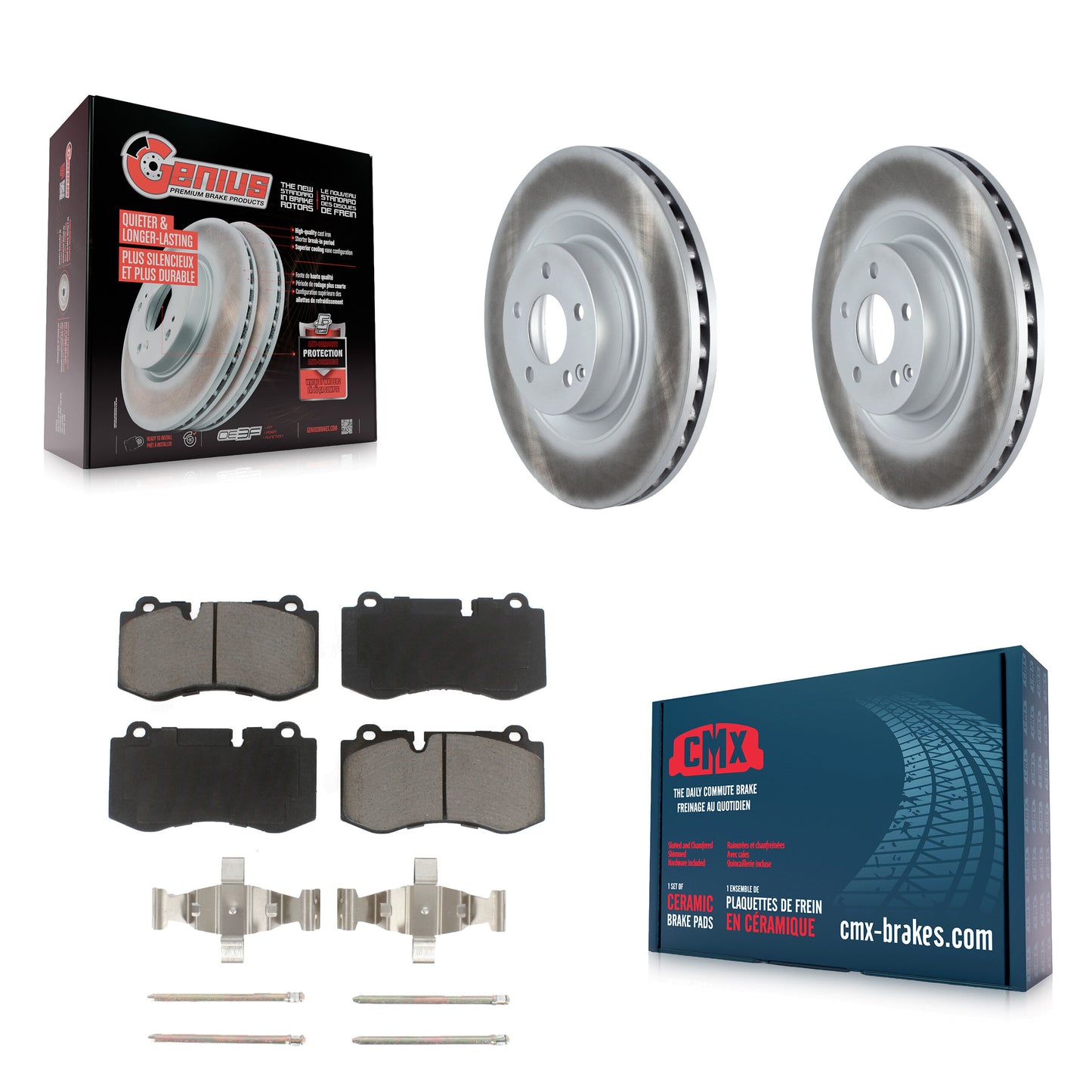 [Avant] Kit de disque (revêtu) et plaquette (céramique) de frein pour Mercedes-Benz S550 SL550 CL550 S600 S400 S350 CL600 S450 KGC-100169
