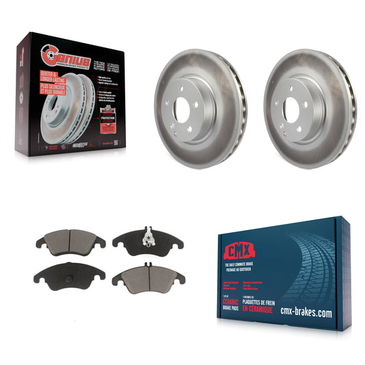 [Avant] Kit de disque (revêtu) et plaquette (céramique) de frein pour Mercedes-Benz E350 C300 C350 E400 E250 SLC300 KGC-100173